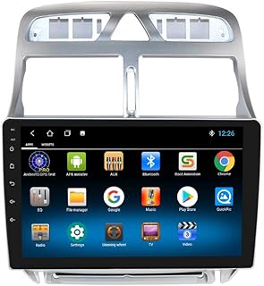 9 Zoll Android 10 Quad Core Autoradio-GPS-Navigator Kompatibel mit Peugeot 307 307CC 307SW 2006-2013 Unterstützt Bluetooth...