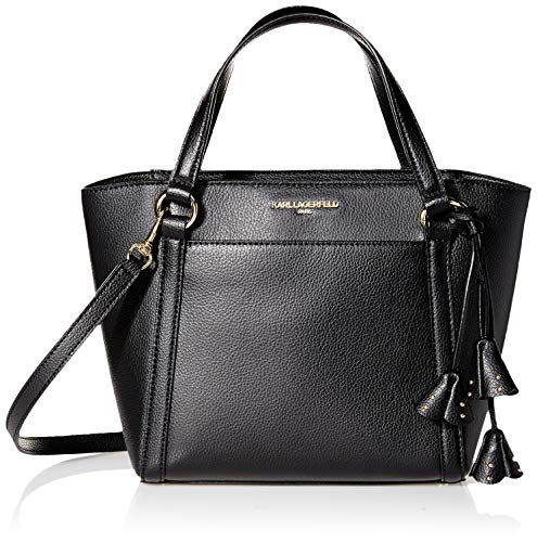 Karl Lagerfeld Paris IRIS Satchel Handbag, Black/Gold