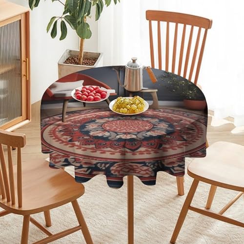 Nappes de table rondes imperméables avec motif circulaire haut de gamme - 6