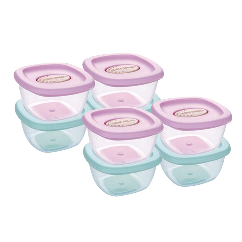 Gtagain Food Storage Containers - Weaning Freezer Pots Baby Feeding Bowl Snack Pots Microwave Crisper Sealed 8 Packs with Lid Multicoloured
