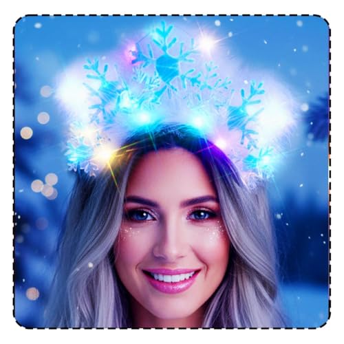 Fashband LED Headband Light Up Snowflake Hair Hoop Feather Hair Accessories for Women