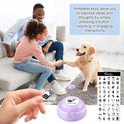 Buzzer Mit Aufnahmefunktion Hunde, 4 Stück Intelligenzspielzeug für Hunde, Hunde Buttons zum Sprechen, Buzzer mit Sound für Haustier Talking, Hundetasten für Kommunikation, Mehrfarbig Hundeknöpfen