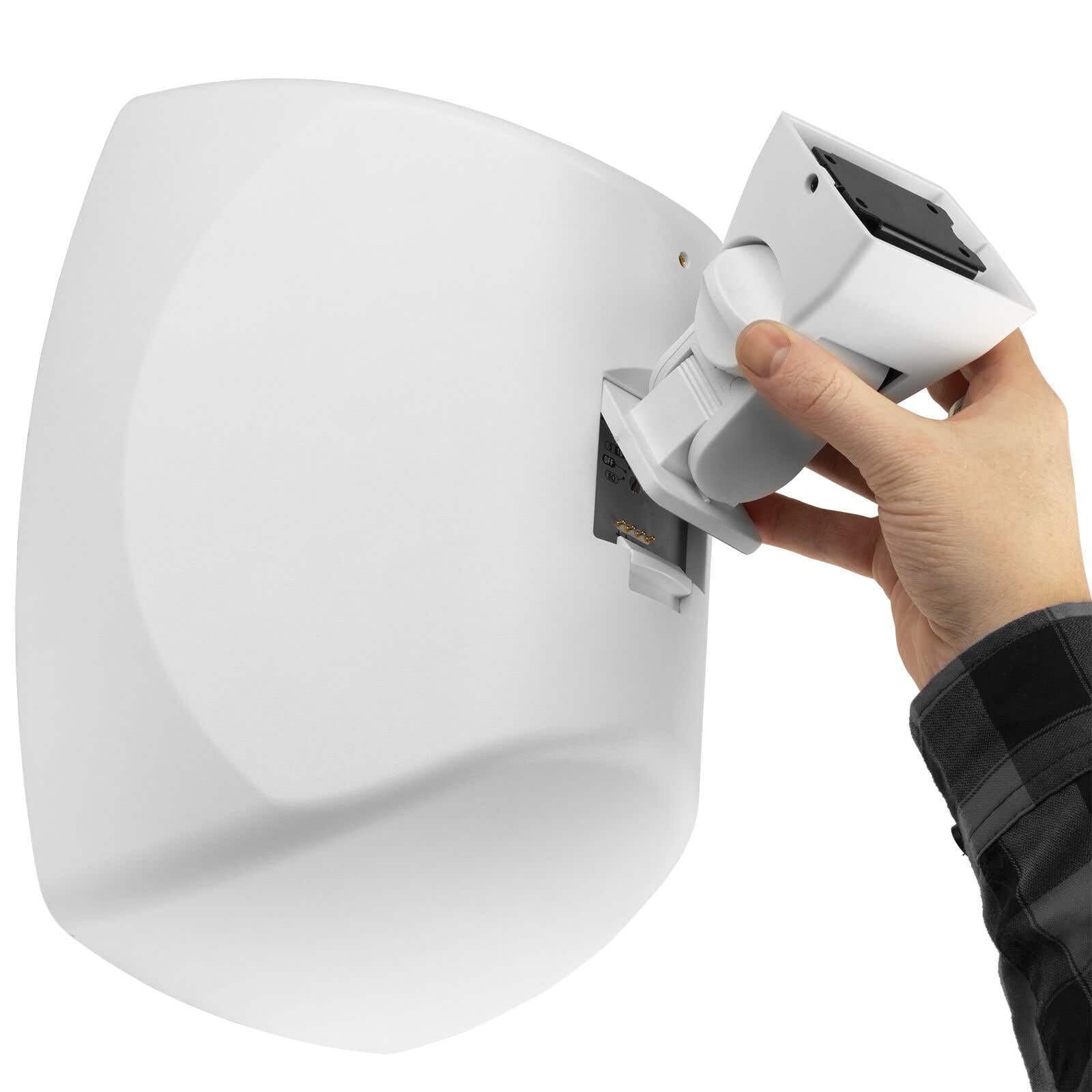Power Dynamics BHW50WH – Pack 2 Unidades de Altavoces de Pared, 5.25" 80W 100V 8 Ohm Blancos, para Uso Exterior IPX5, Ideal para terrazas, jardínes, restaurantes, Resistentes al Agua, Color Blanco