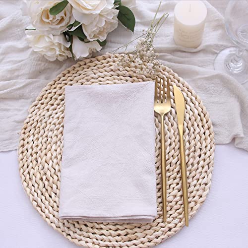 Elegantes servilletas de lino con dobladillo artesanal para eventos especiales y bodas 7