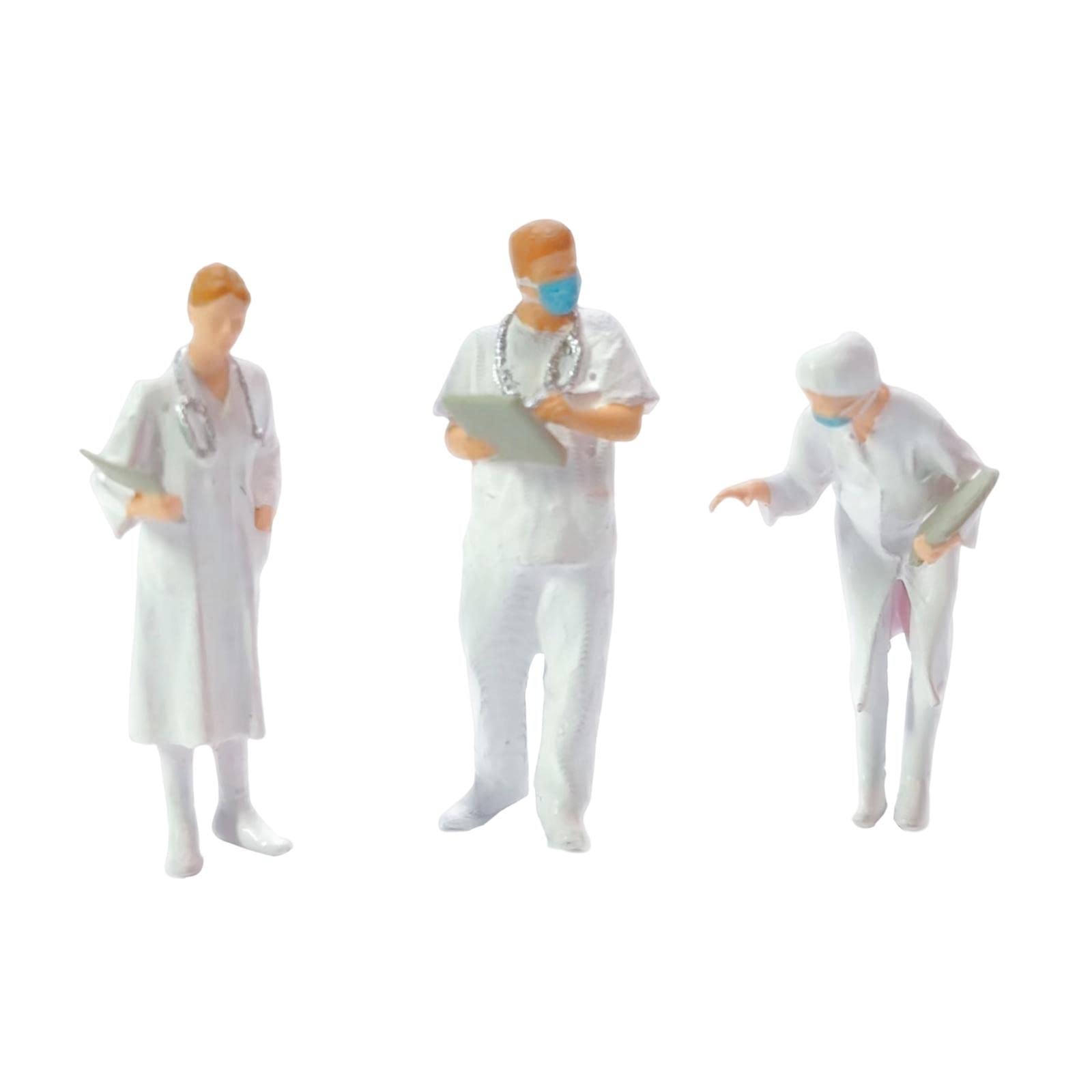 Sharplace 3 Stück 1:87 Menschen Figuren Set Menschen Figuren Bemalte Figuren Kunstharz Handwerk für Miniaturszenen Modelleisenbahnen Landschaft Diorama