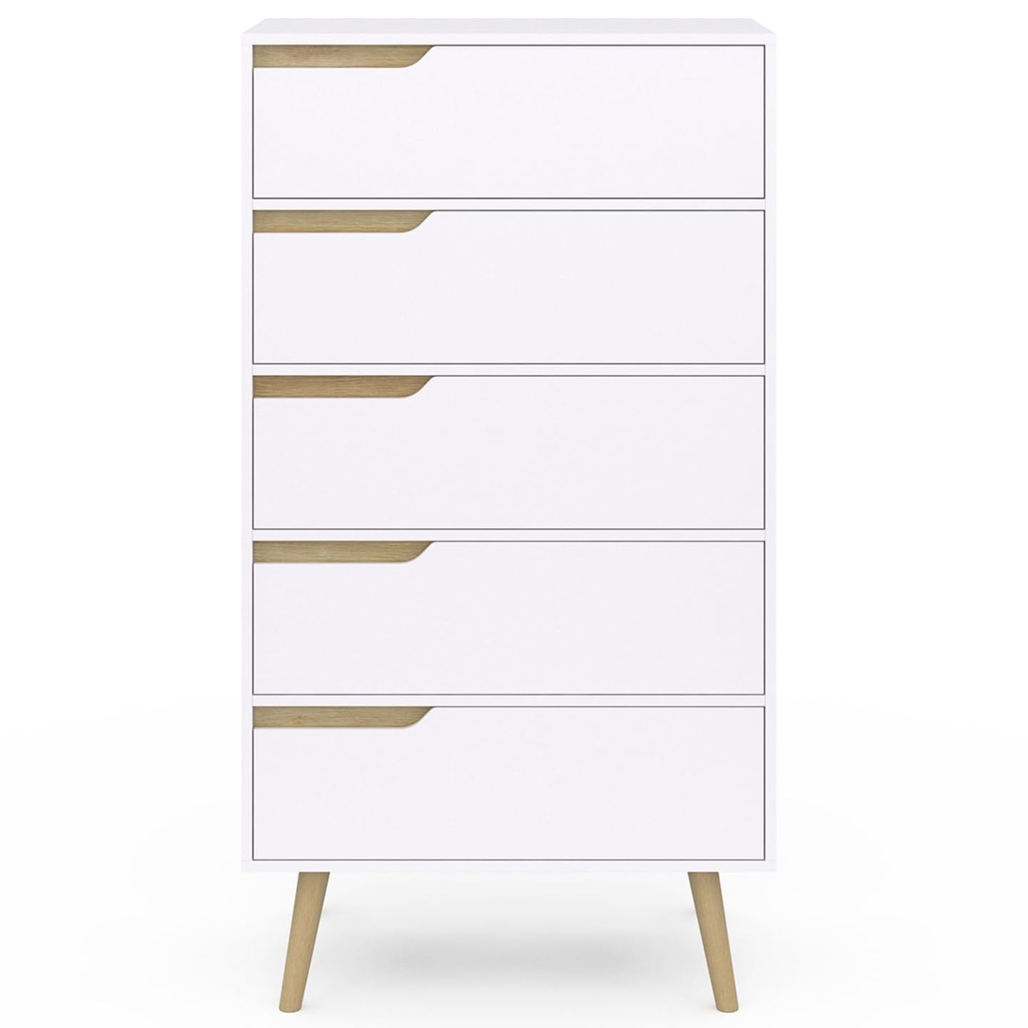 IDMarket - Chiffonnier 5 tiroirs Helsinki 60 cm scandinave Blanc Commode semainier