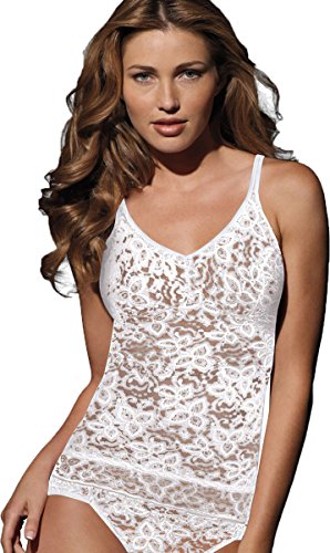 Bali women's shapewear lace 'n smooth cami, white, medium