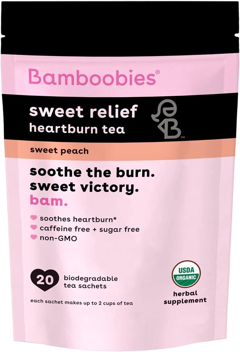 Women's Pregnancy Herbal Tea for Nursing Support, Sweet Peach, Boosts Milk Production, Organic, Non GMO, Caffeine Free, and Sugar Free, 20 Tea Bags