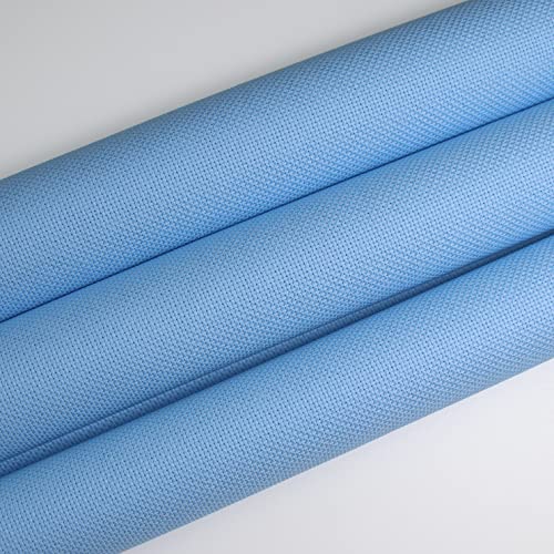Image of KCS 3 pc of 15 inch x 18 inch Counted Cross Stitch Cotton Aida Cloth Needlework Fabric (Light Blue, 16CT)