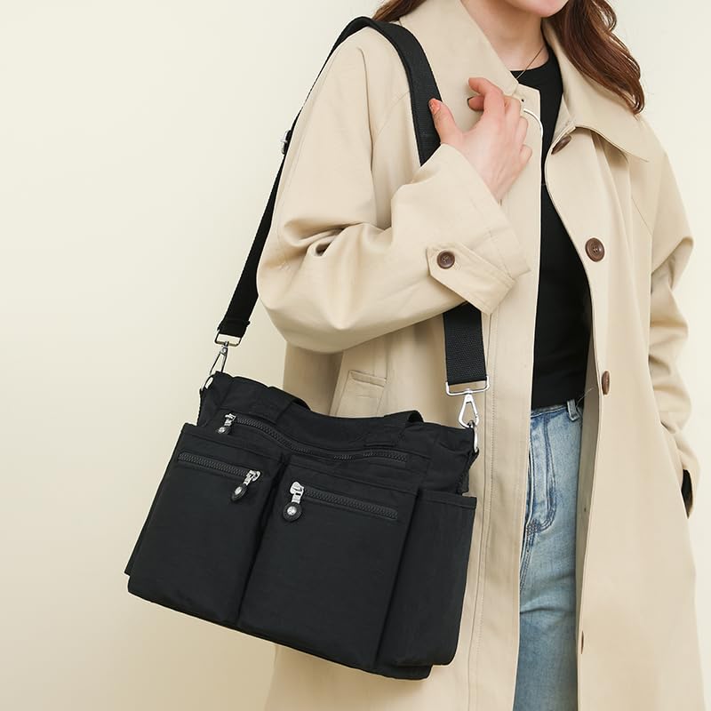 Bolso Tote Crossbody con cierre y múltiples bolsillos miniatura 3