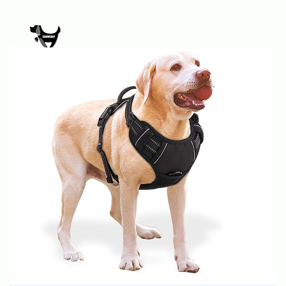 Harnais chien confortable et réfléchissant taille M en mesh respirant avec anneau en D