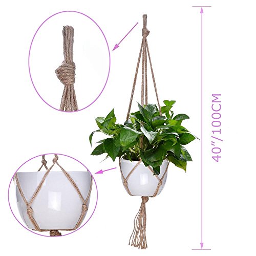 Plant Hanger, 10 Pieces Hanging Planter Flower Pot Plant Holder Basket Jute Rope Holder For Indoor Outdoor Garden Home Decorations (Natural) #TOP2