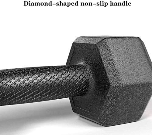 Image of FIT & FITNESS PVC Hex Fixed Dumbbells Set and Fitness Kit for Men and Women Whole Body Workout BLACK-(1KG X 2))