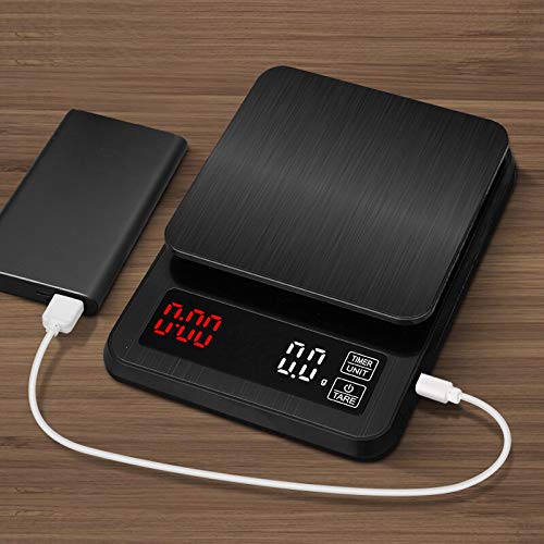 Liudan Digital Kitchen Scale Electronic Drip Coffee Scale with Timer，for Cooking Baking Measure Tools (Color : 5000g x 0.1g)