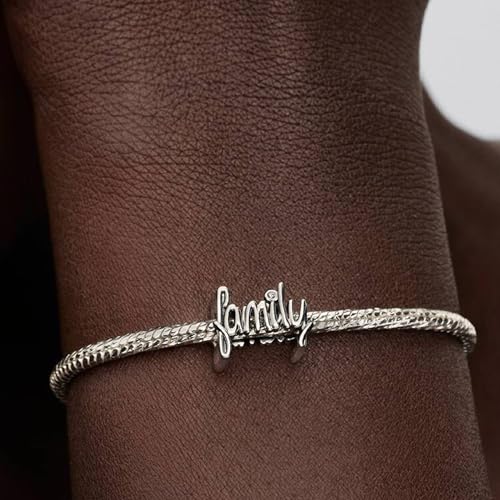 PANDORA Moments Handschrift Family Charm aus Sterling-Silber mit Zirkonia, Kompatibel Moments, 794250C01