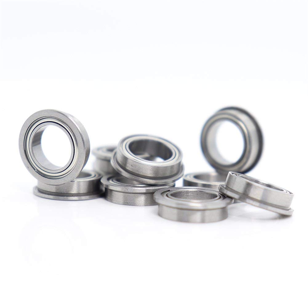 Flanschlager, 10 Stück SMF128ZZ Flanschlager 8 x 12 x 3,5 mm, doppelt geschirmt, Edelstahl, Flanschlager SMF128 Z ZZ, Kugellager SMF128-2Z, SMF128Z, Industrieprodukte