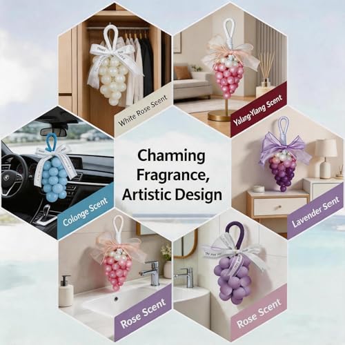 Image of Colorful Grape Soap on Rope Cute Shaped Handwashing Grapes Soap Bar, Novelty Hanging Fruit Soap for Bathroom Decor,Fun Gift Handmade Soap