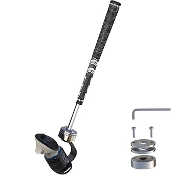 VR Golf Club Attachment for Meta Quest 3S/Quest 3, Adjustable Weighted Golf Handle with Real Golf Grip, 18-Inch Aluminum VR Golf Accessory for Golf+ Y13SE, Weighed