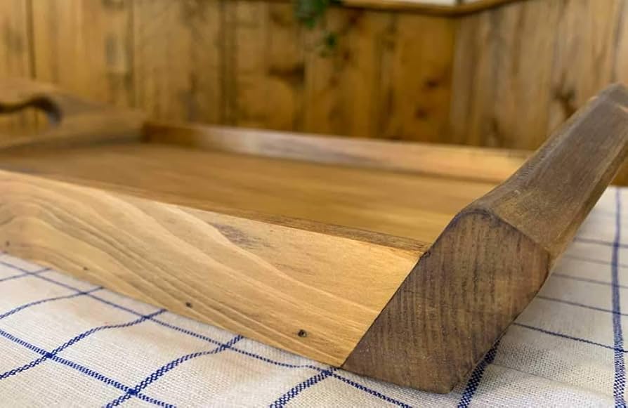 Amazon｜トレイ 浅型 ハート アンティークブラウン w48d28h6cm 木製