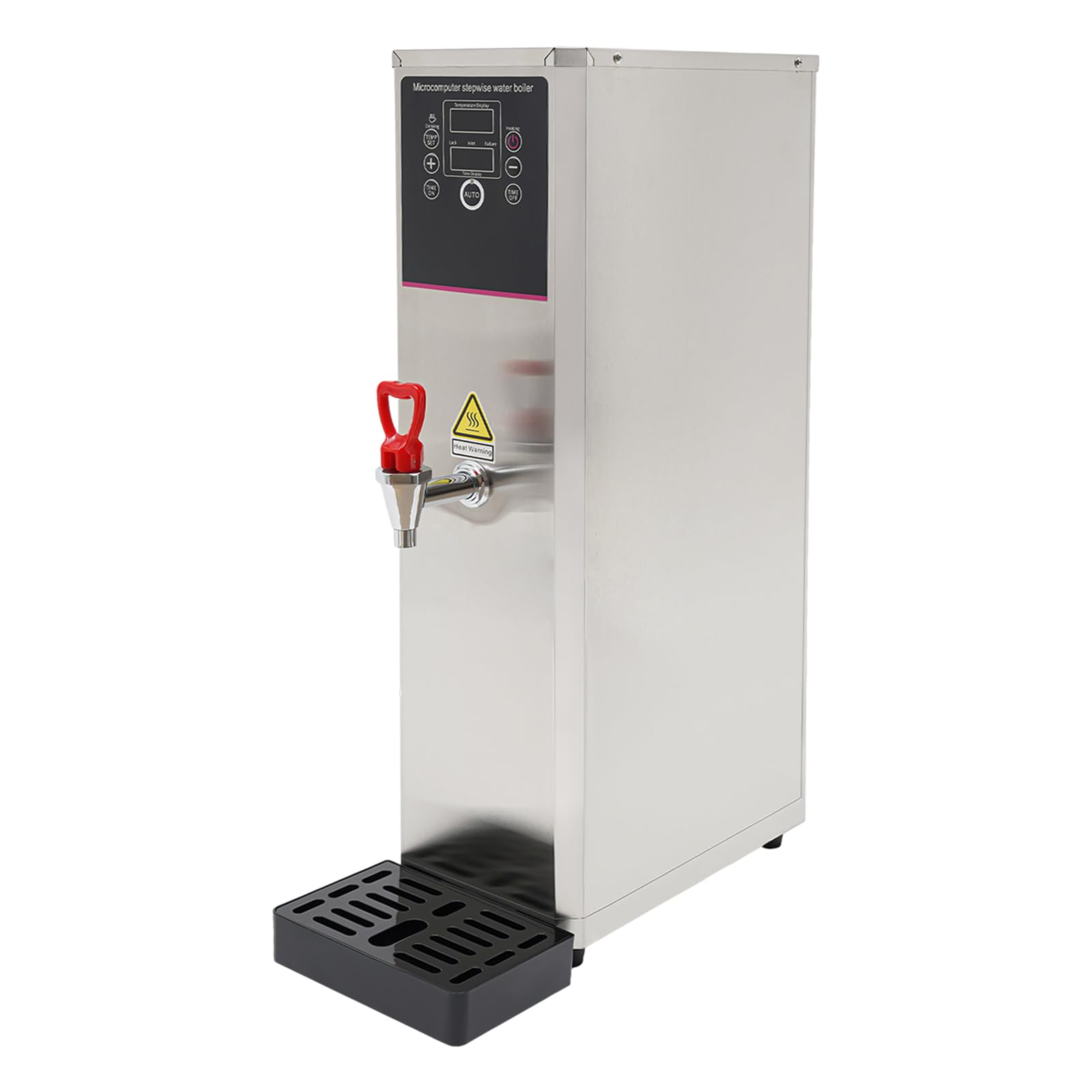 BANLICALI 20L Electric Water Boiler, 3000W Commercial Step-Heating Hot Water Dispenser with Digital Display & Drip Tray, 30-100? Water Boiler for Restaurants Schools 12-18min 110V (Silver)