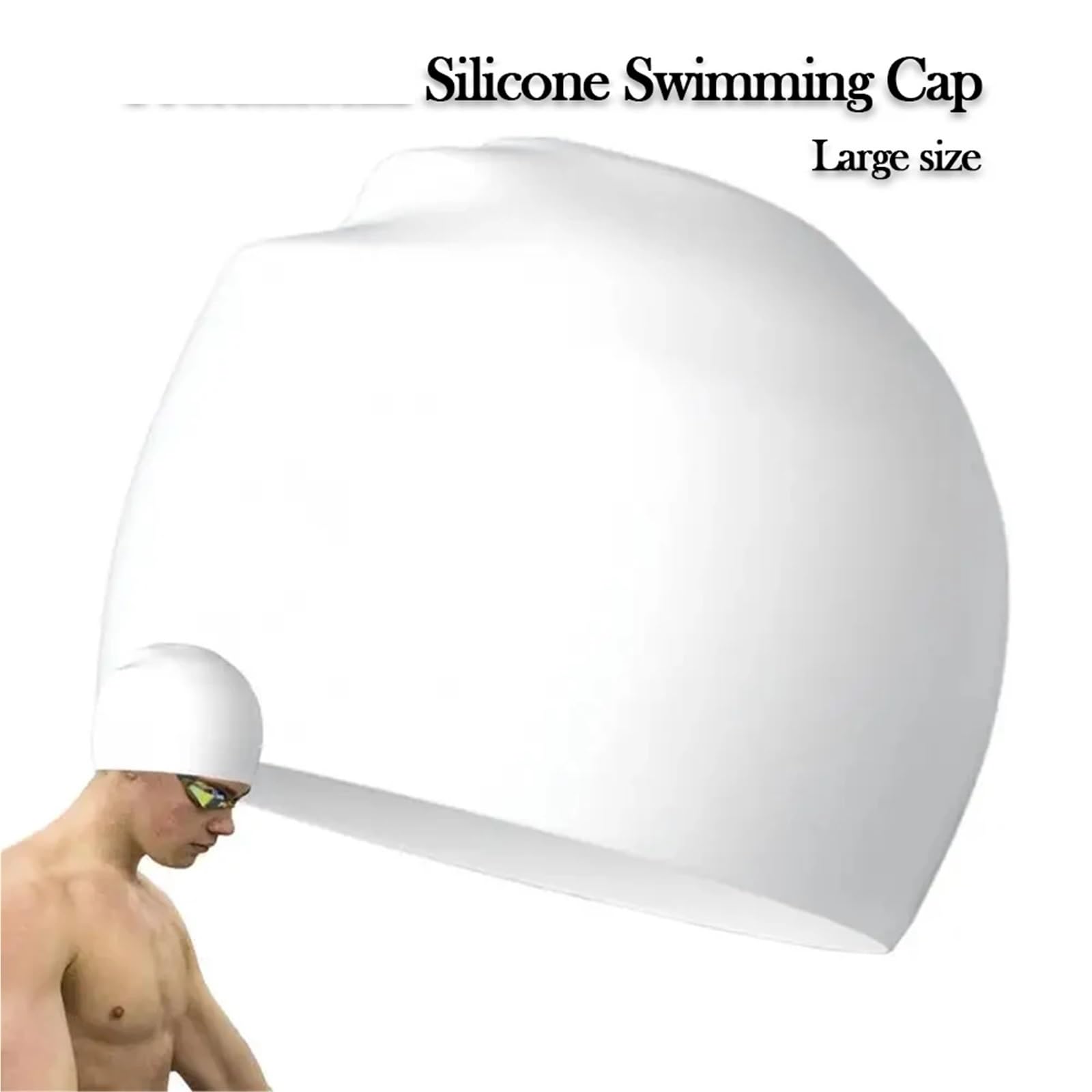 Gorro Natacion Gorro de natación de Silicona de 2 uds, Gorro de Piscina de Alta Elasticidad, Gorro de baño de Goma Antideslizante, Gorro de Buceo Grande