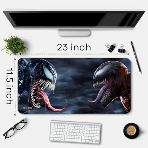 Image of Extended Gaming Mouse Pad for Desk (23x11.5 Inch) - Large Mouse Pad for Office & Home | Non-Slip Rubber Base, Smooth Surface Desk Mat for Laptop, Keyboard & Mouse (Supper Heros Edition) (Print 8)