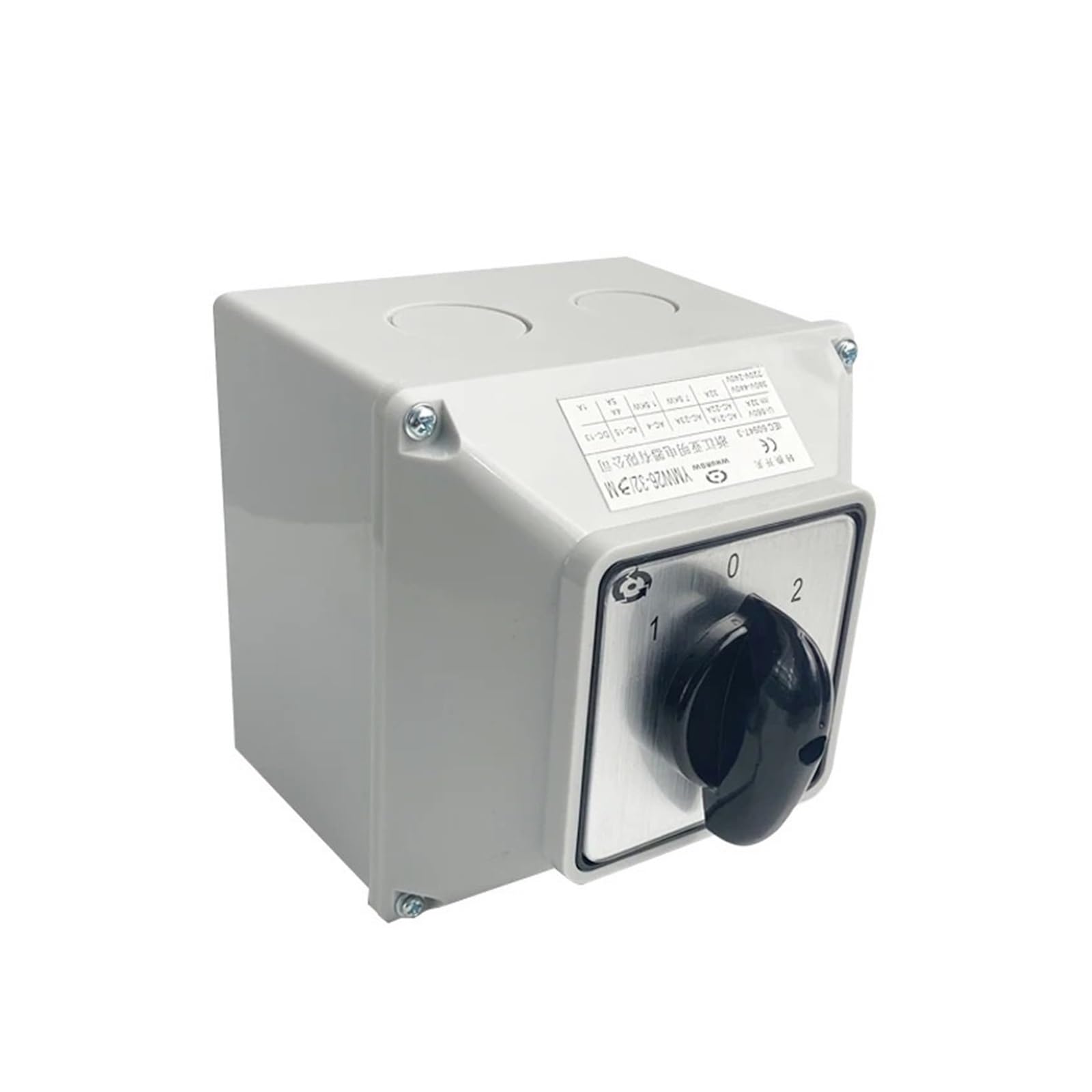 BKGWCSOR LW26-32 YMW26-32/2M Changeover cam Rotary Switch 32A 2 Poles with Waterproof Box IP65 Select arc extinguishing Chamber Silver Contacts (Size : 01234) Switches