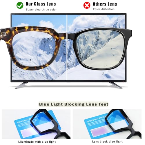Image of Blue Light Glasses for Woman /Men TR90 Computer Eyeglasses with Anti Eyestrain & UV Glare (Tortoise)