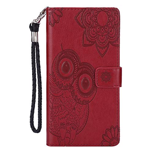 EUWLY Coque Etui en Cuir Housse de Protection pour Huawei P20 Lite,Ultra-Mince Slim-fit Anti Choc Coque avec Motif Porte-Cartes Coque à Rabat Magnétique Housse Cover