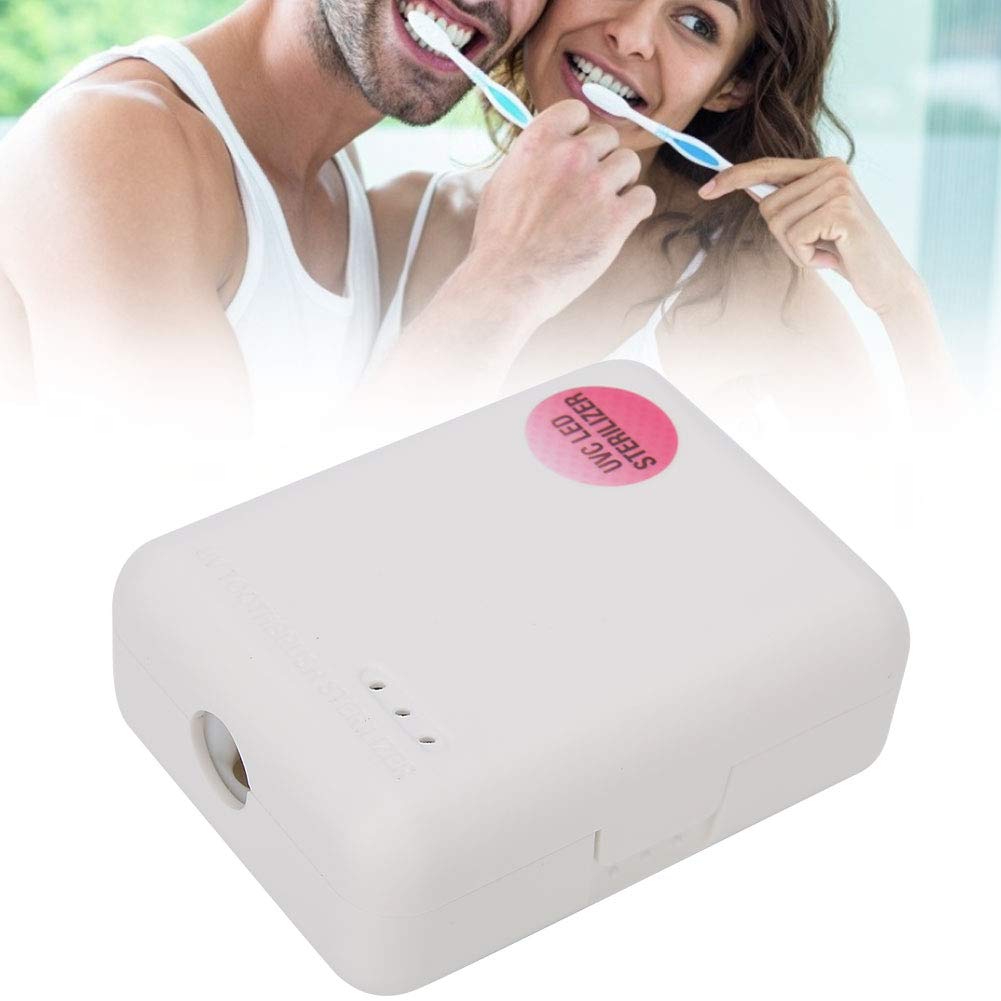 Disinfettante per sterilizzare lo spazzolino da denti, disinfettante per sterilizzatore a parete portatile per spazzolino UV, supporto per asciugatura per sterilizzazione a spazzolino UV(bianco)