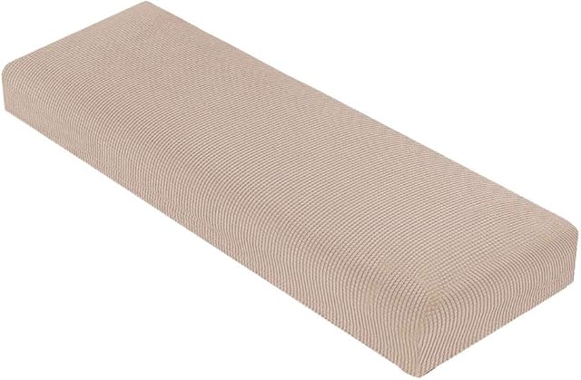 FLAMEER Dining Room Bench Covers - Soft Stretch Bench Slipcover Removable Washable Bench Seat Protector(6 Colors) - Khaki