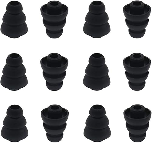 6 pares de almohadillas cónicas de repuesto de triple brida para la mayoría de los auriculares intraurales (Sony Senso Powerbeats, etc.), color