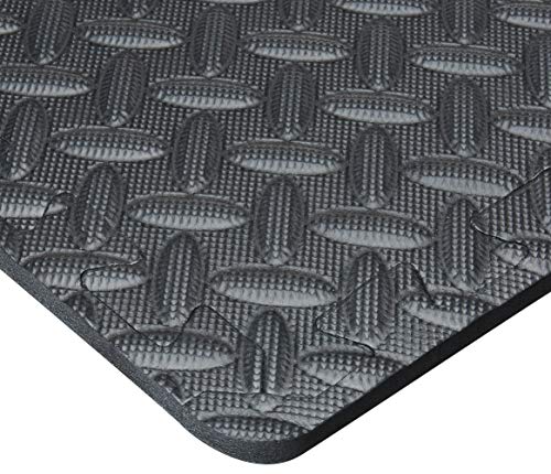Yes4All Interlocking Exercise Foam Mats With Border – Interlocking Floor Mats For Gym Equipment – Eva Interlocking Floor Tiles ,12 Square Feet, Black (Pack Of 12) #TOP6