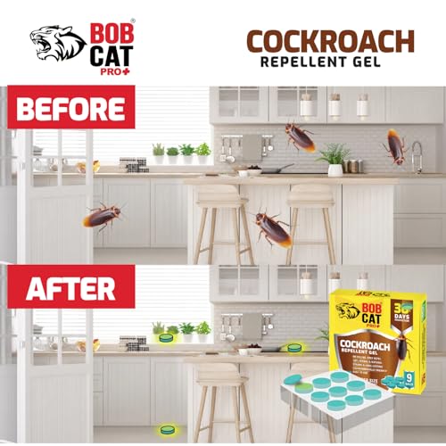 Image of Natural Cockroach Repellent Gel | 100% Herbal | Most Effective 30 Days Strong Protection | Long-Lasting | Eco-Friendly | For Car, Home, Warehouse, Factory & Office | Pack of 9 | FORMULATION 3X