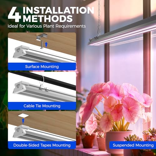 Image of Barrina TX-S60 4FT Grow Light for Indoor Plants, 60W(420W Equivalent), Full Spectrum, High PPFD, Super Bright, Linkable, Grow Lights for Seed Starting, Greenhouse, Vegetables with On /Off Switch 1 Pack