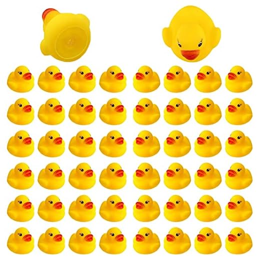 Savita 50 Piezas Pato De Goma Juguete De Baño para Niños Flotador y Chirrido Mini Patos Amarillos Juguetes De Bañera para Ducha / Cumpleaños / Suministros para Fiestas