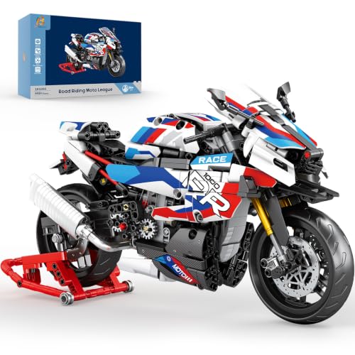 Brihappen 1000 RR Motorcycle 1:8 Scale Model Kit Red/White/Blue – 949 Pieces