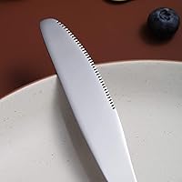 Vista 8 de Berglander Juego de 12 cuchillos de cena de acero inoxidable con espejo brillante, cuchillo de mantequilla, cuchillos de mesa, resistentes y aptos