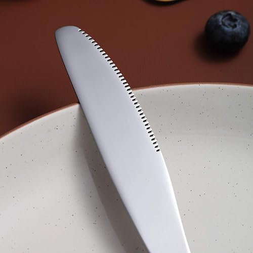 Miniatura 8 de Berglander - Juego de 12 cuchillos de cena de acero inoxidable brillante, cuchillos de mesa resistentes y aptos para lavavajillas