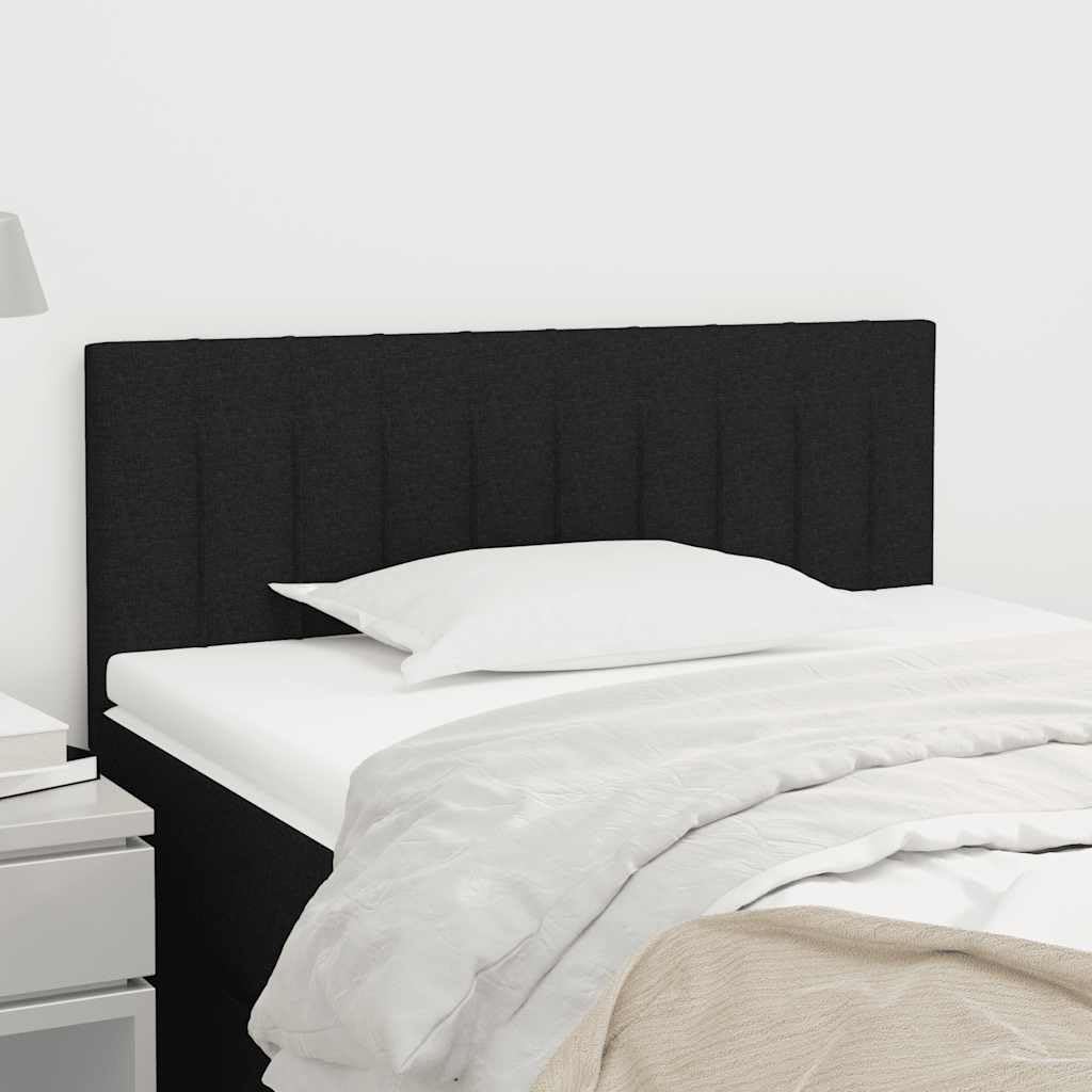 vidaXL Cabecero Tapizado Cama Dormitorio Antimancha Acolchado Protector Cubierto Elástico Funda Prueba Polvo de Tela Negro 90x5x78/88 cm