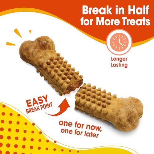 Image of Nylabone Nubz Natural Dog Treats Made with Real Chicken, Large, 2 Count | Long lasting dog chews, made in the USA, limited ingredients, highly digestible, dog dental treats for large dogs 30+ lbs
