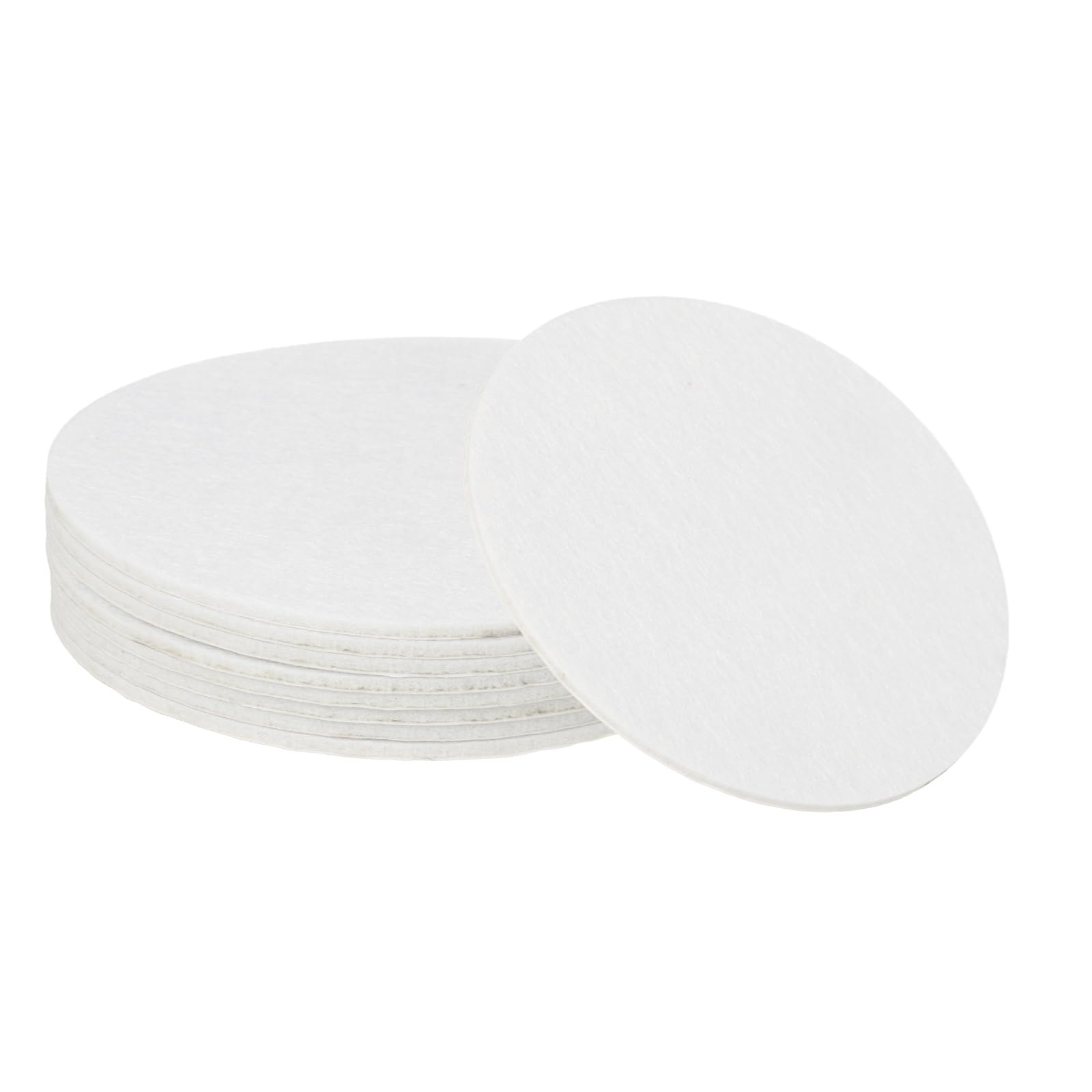 sourcing map 8Pcs Non Slip Felt Furniture Pads, 127mm Round Self Adhesive Felt Bumpers Noise Reducing Furniture Feet Floor Protector for Chairs Tables Furniture Legs (White 3mm Thick) — image 1