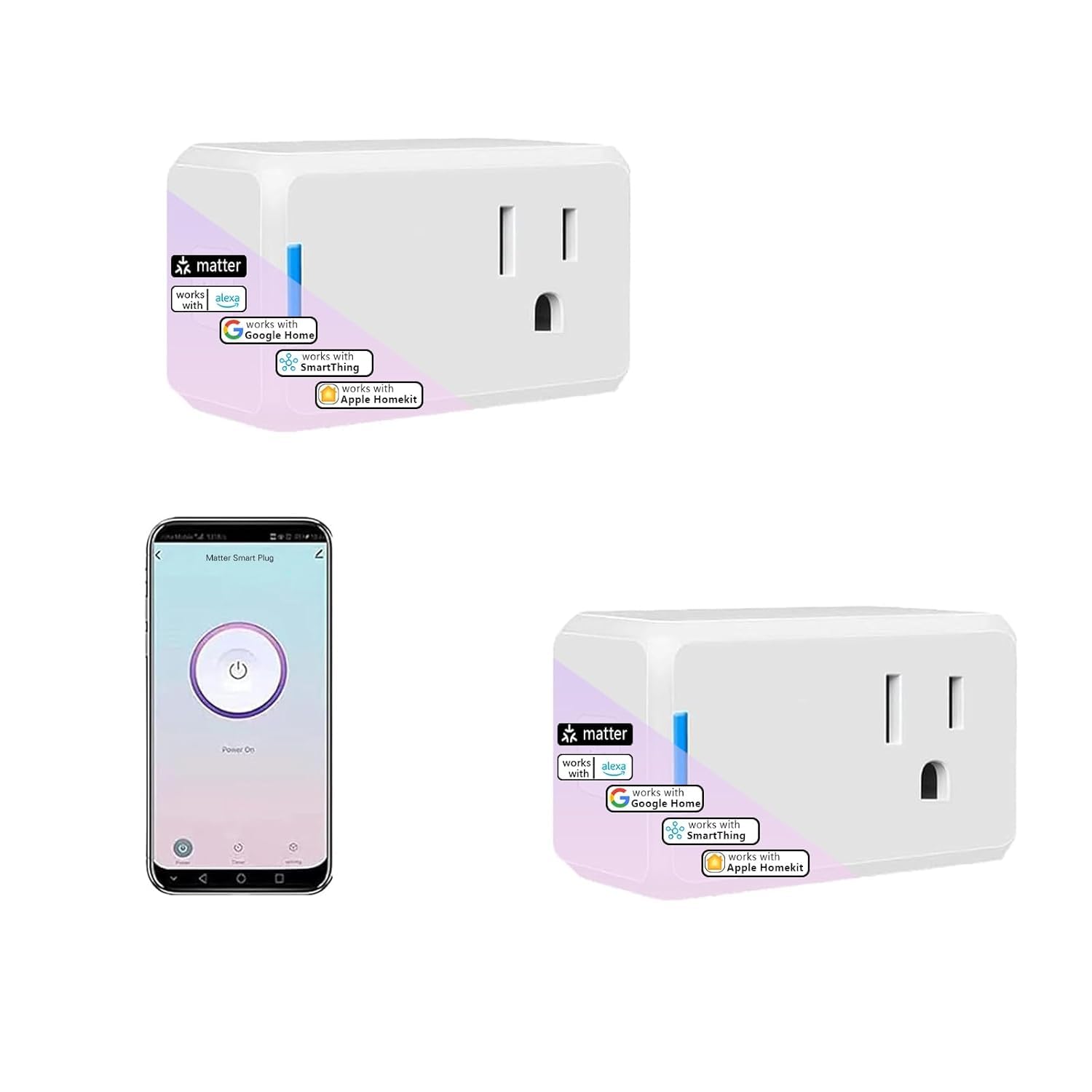 Jinvoo Matter Smart Plug Mini Outlet with Timing Function Remote Control Your Devices Occupies Only One Socket Works