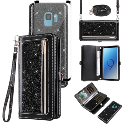 Coque Samsung S9 intégrale paillettes avec protège-écran en verre