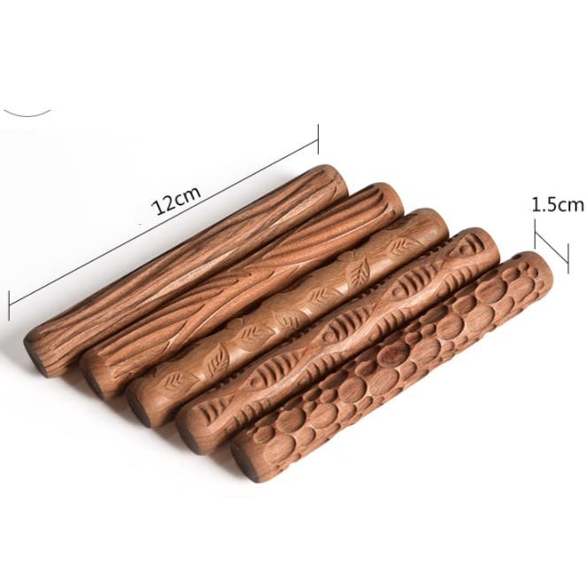 5 stuks handrollen voor klei, stempel, klei, patroon, roller
