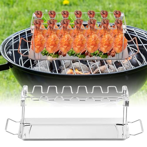 Soporte para patas de pollo antiadherente y plegable para barbacoas 4