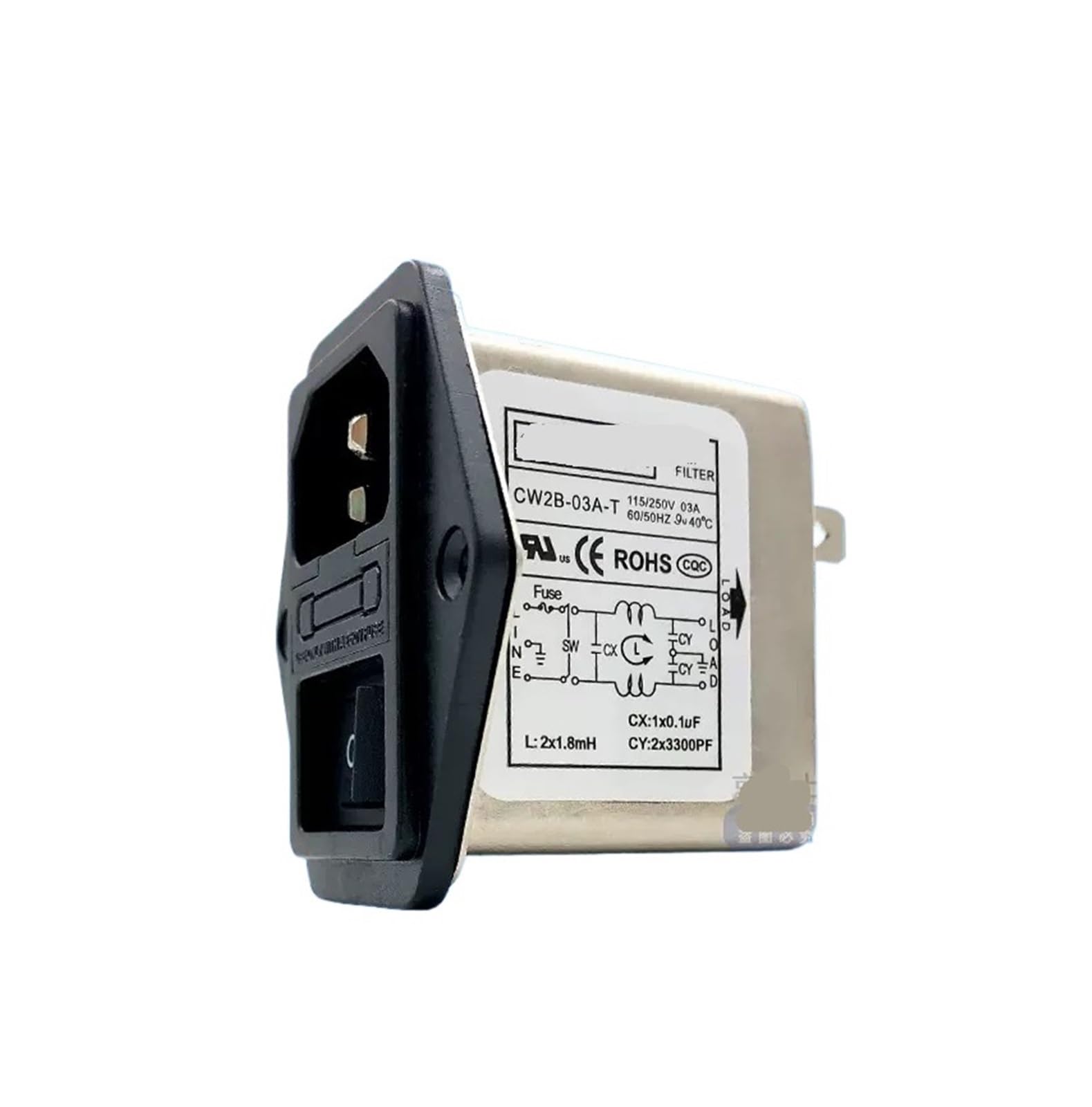 Filtro per presa con interruttore e fusibile CW2C CW2B 10A 6A