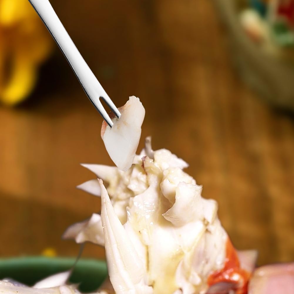 Set Forchette Frutti Di Mare 6 Pezzi - Acciaio Inox Per Granchi, Aragoste, Lumache, 20cm - Foto 8