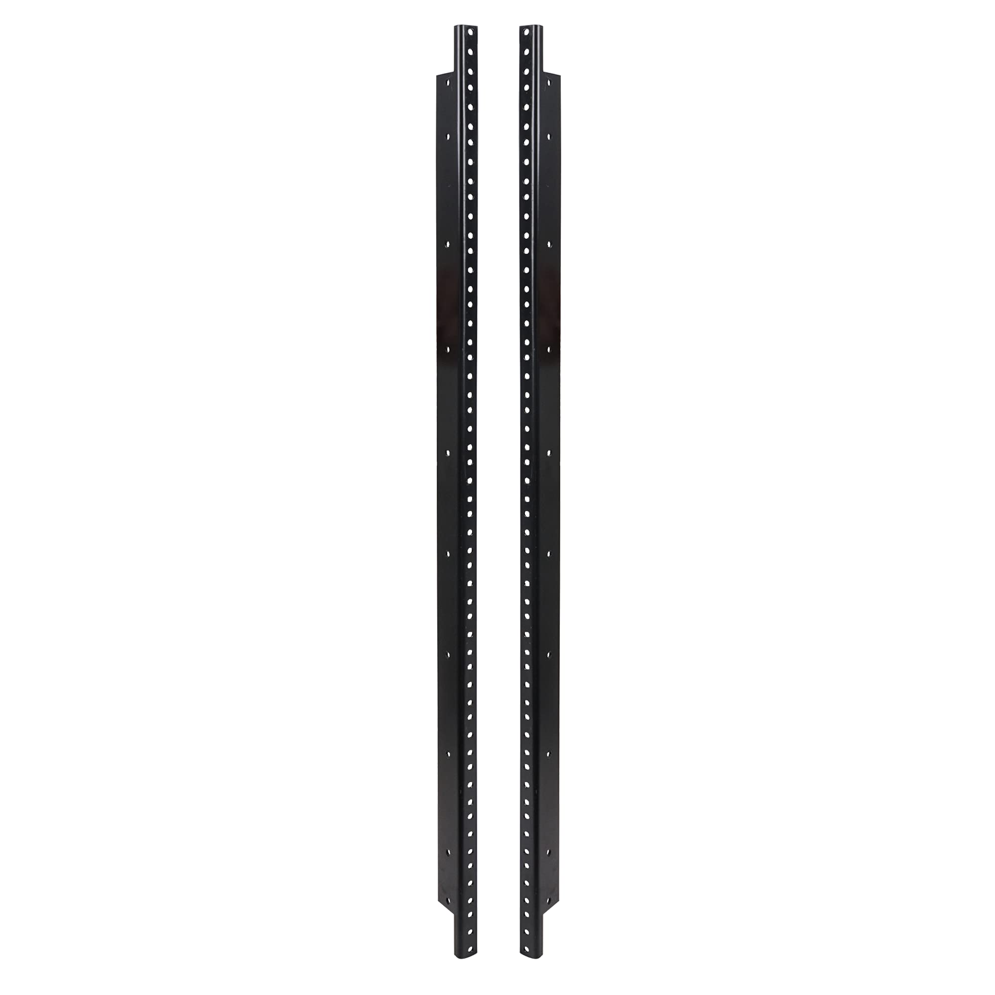 Sound Town 2-pack 18U Steel Rack Rails, with Black Powder Coated Finish and Screws (ST-RR-18U)