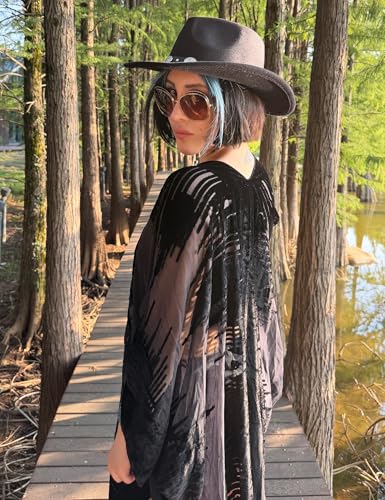 Image of MJ SERECA Women's Casual Long Velvet Kimono